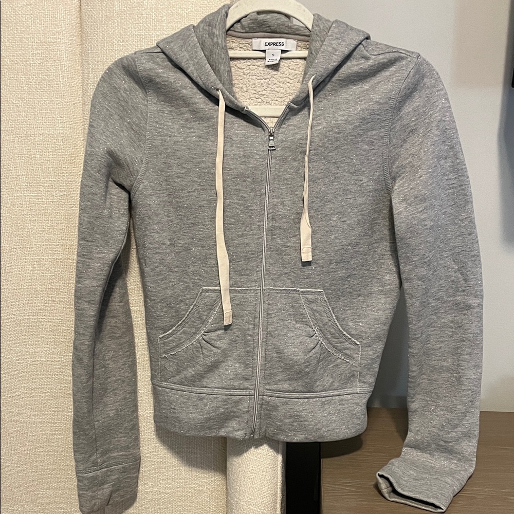 Express Heather Gray Hoodie with Pockets